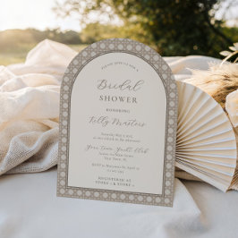 Invitación Ducha nupcial bambú trenzada neutra bohemia