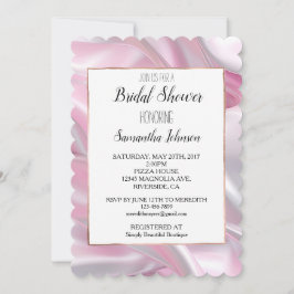 Invitación Ducha nupcial blanca rosada