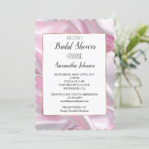 Invitación Ducha nupcial blanca rosada