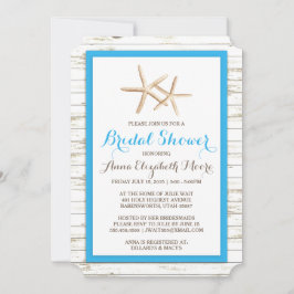 Invitación Ducha nupcial blanqueada estrellas de mar de la