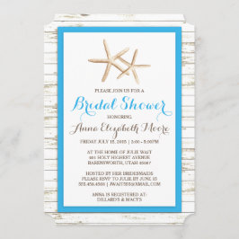 Invitación Ducha nupcial blanqueada estrellas de mar de la
