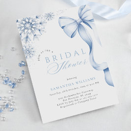 Invitación Ducha nupcial Blue Bow en invierno