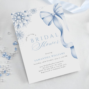 Invitación Ducha nupcial Blue Bow en invierno