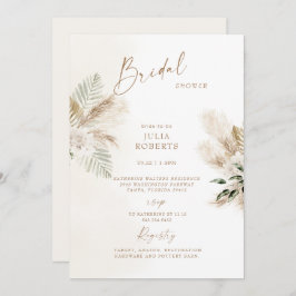 Invitación Ducha nupcial Boho Bohemian Pampas