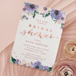 Invitación Ducha nupcial Boho Rosa Gold & Lavender