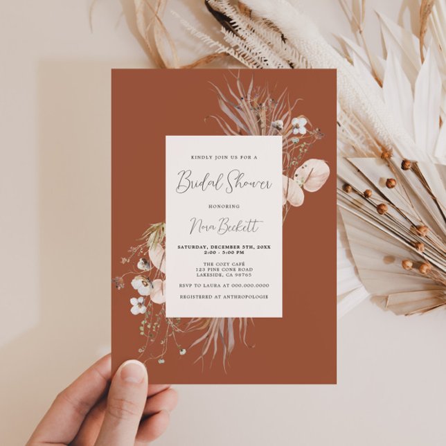 Invitación Ducha nupcial botánica Boho Terracotta (Subido por el creador)