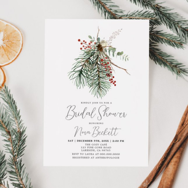 Invitación Ducha nupcial botánica de invierno (Subido por el creador)