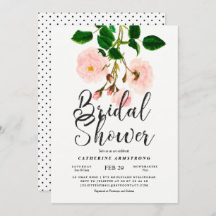 Invitación Ducha nupcial botánica de los rosas con clase de
