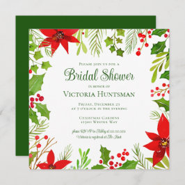 Invitación Ducha nupcial botánica de vacaciones verdes festiv