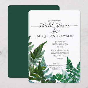 Invitación Ducha nupcial botánica del bosque del follaje del