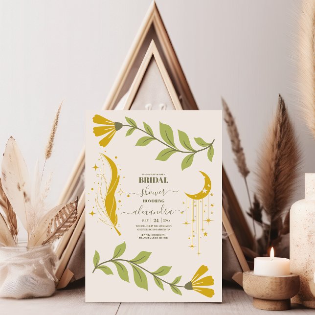 Invitación Ducha nupcial botánica vintage (Subido por el creador)