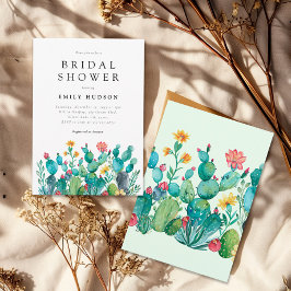 Invitación Ducha nupcial Cactus Mexican Fiesta