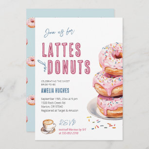 Invitación Ducha nupcial Café Lattes Donuts Bride Brunch