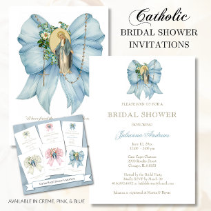 Invitación Ducha nupcial católica bendice a Mary Rosary