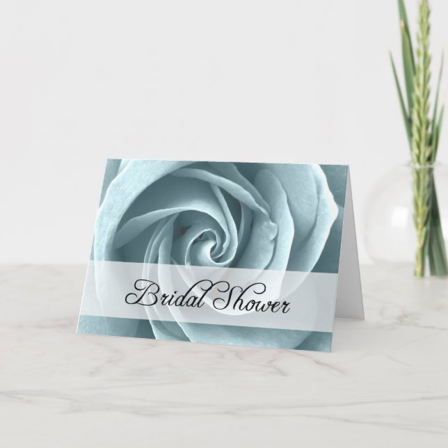 Invitación Ducha nupcial: Color de rosa azul: (Anverso)
