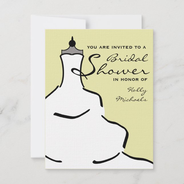Invitación Ducha nupcial - color elegante del personalizado (Anverso)
