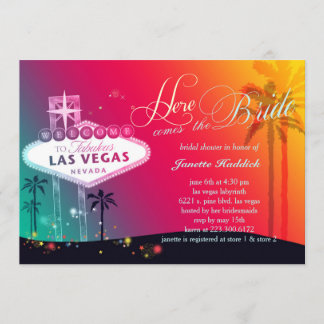Invitación Ducha nupcial colorida de Las Vegas