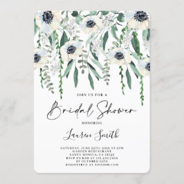 Invitación Ducha nupcial con anémona y verde