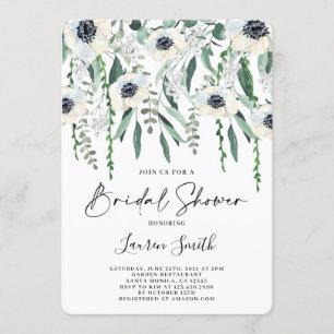 Invitación Ducha nupcial con anémona y verde