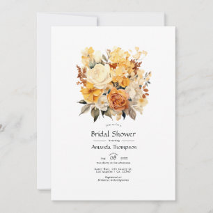 Invitación Ducha nupcial con champán y marfil
