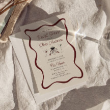 Ducha nupcial con cócteles dibujados a mano