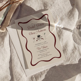 Invitación Ducha nupcial con cócteles dibujados a mano