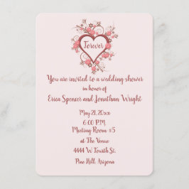 Invitación Ducha nupcial con corazón barroco romántico