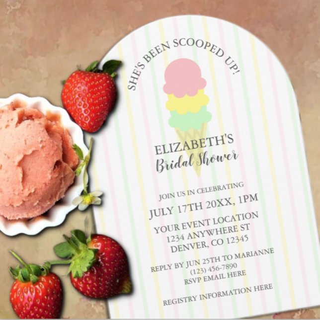 Invitación Ducha nupcial con crema de hielo (Subido por el creador)