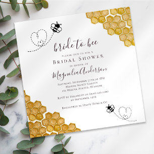 Invitación Ducha nupcial con escritura de bebe