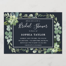 Invitación Ducha nupcial con éxito azul de la marina de media