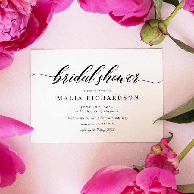 Invitación Ducha nupcial con guión elegante clásico (Subido por el creador)