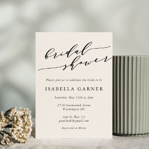 Invitación Ducha nupcial con guion minimalista clásica de mar