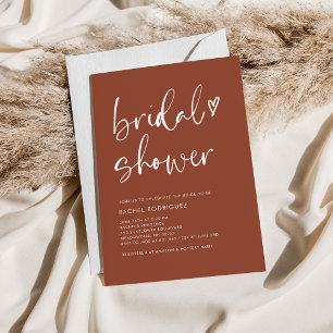 Invitación Ducha nupcial con guión moderno Boho Terracotta