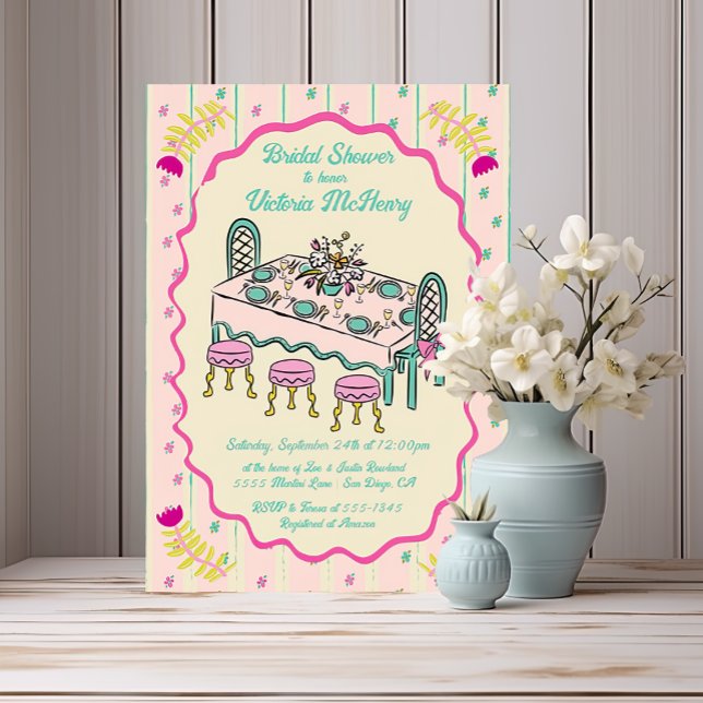 Invitación Ducha nupcial con la mano dibujada por el abuelo (Subido por el creador)