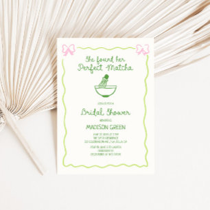 Invitación Ducha nupcial con mano de Matcha perfecta