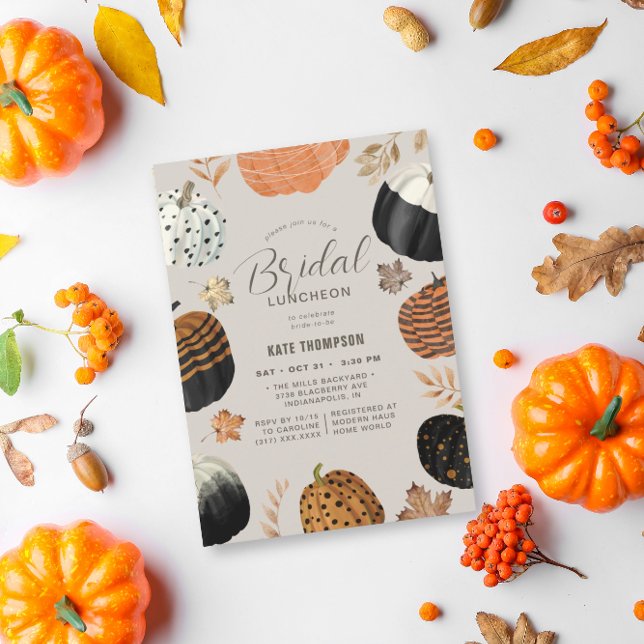 Invitación Ducha nupcial con toallas pintadas de otoño (Subido por el creador)
