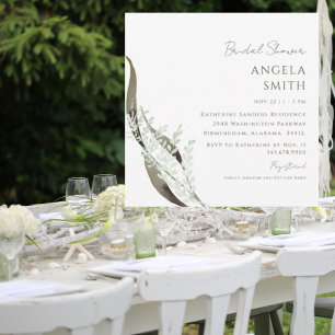 Invitación Ducha nupcial contemporánea botánica cuadrada