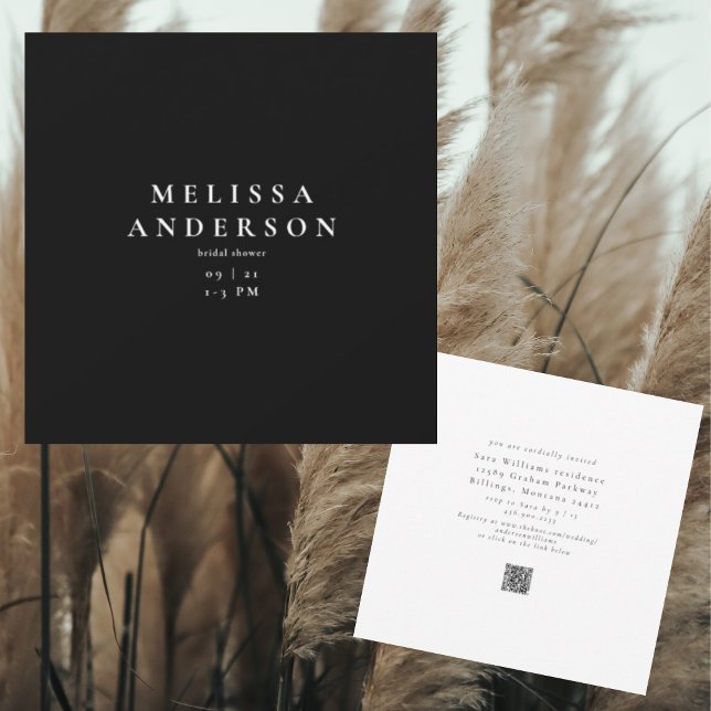 Invitación Ducha nupcial cuadrada simple y elegante (Subido por el creador)