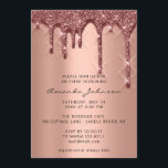 Invitación Ducha nupcial Cumpleaños 16.º Oro Rosa de Drips 3D<br><div class="desc">Para una elegante invitación moderna a la moda Smile All Day! FlorenciaK diseño</div>