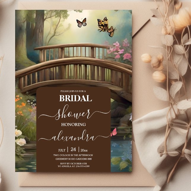 Invitación Ducha nupcial de árbol acuarela de Mountain Lake (Subido por el creador)