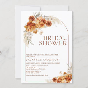 Invitación Ducha nupcial de arca floral Naranja quemada en Bo
