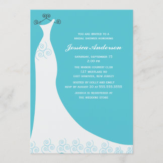Invitación Ducha nupcial de Boda Aqua