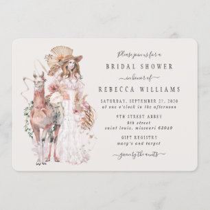 Invitación Ducha nupcial de Boho Llama