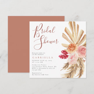 Invitación Ducha nupcial de Boho Pampas