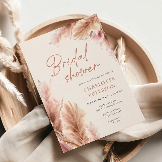 Invitación Ducha nupcial de Boho Pampas (Subido por el creador)