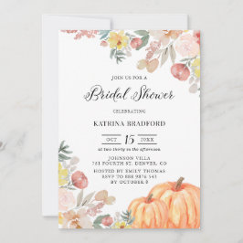 Invitación Ducha nupcial de Boho Pumpkins Botanical Fall