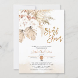 Invitación Ducha nupcial de Boho y pampas del desierto