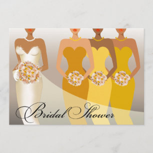 Invitación Ducha nupcial de BRIDE ÉTNICO amarillo