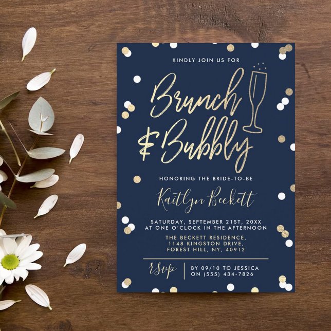 Invitación Ducha nupcial de Brunch & Bubbly Confetti (Subido por el creador)