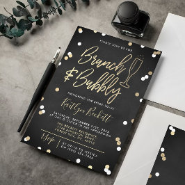 Invitación Ducha nupcial de Brunch & Bubbly Confetti